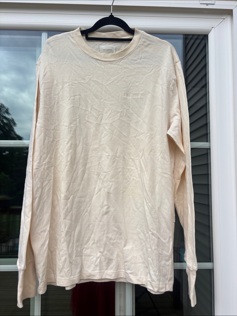 Aime Leon Dore Long Sleeve Crewneck Shirt in Cream